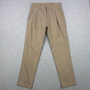 Lululemon Pants Mens 29x30 Beige Tan Lab Pleated Trousers Woven Chino Workwear